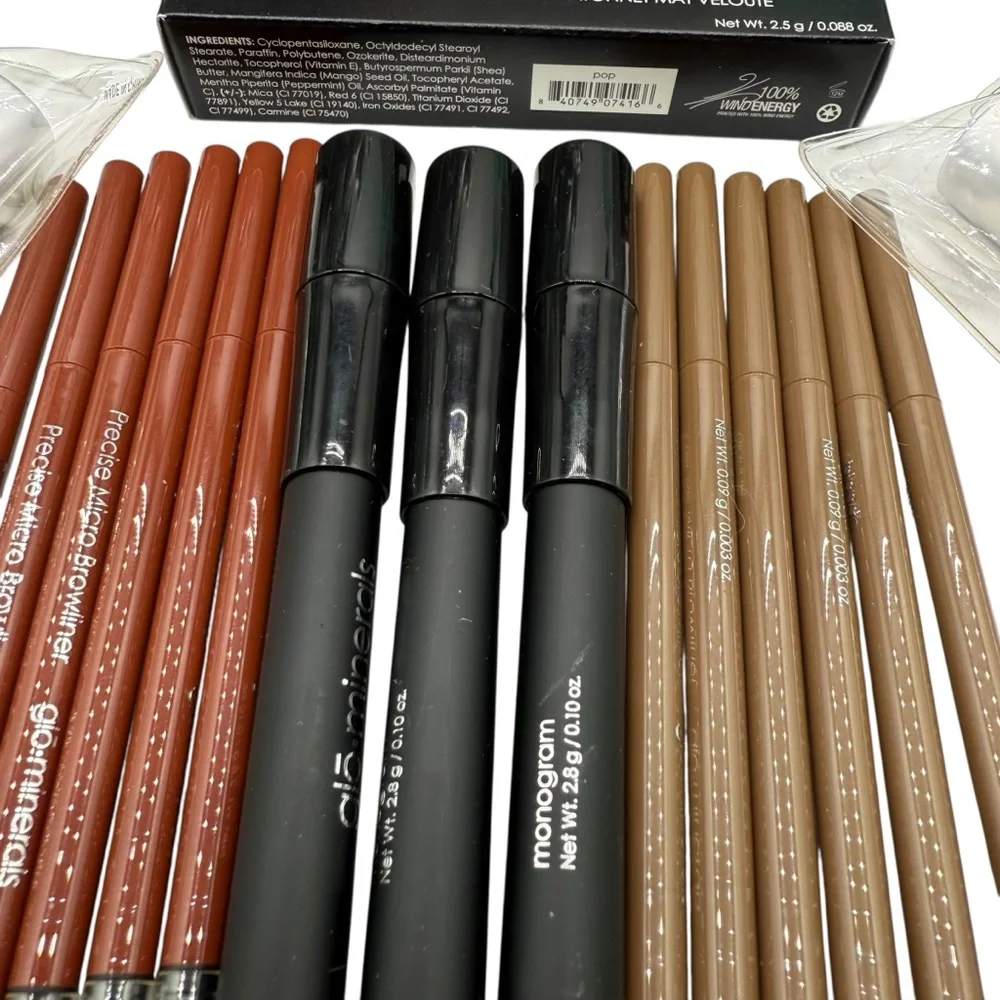 GLO SKIN BEAUTY COSMETICS LOT – BROW PENCILS, LIP CRAYONS, BRUSHES (L25-L32)